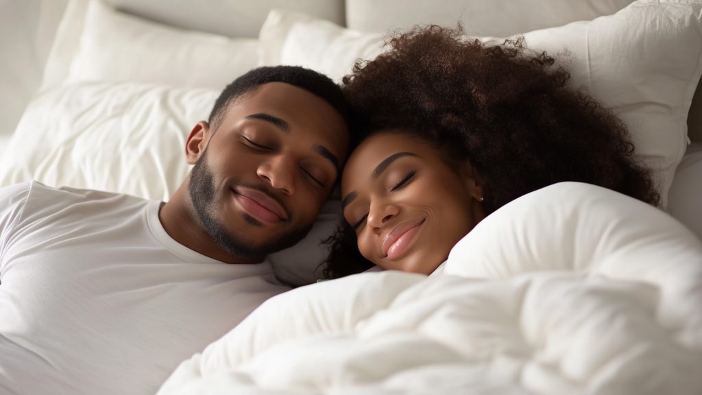 person sleeping soundly and deeply in an adjustable bed